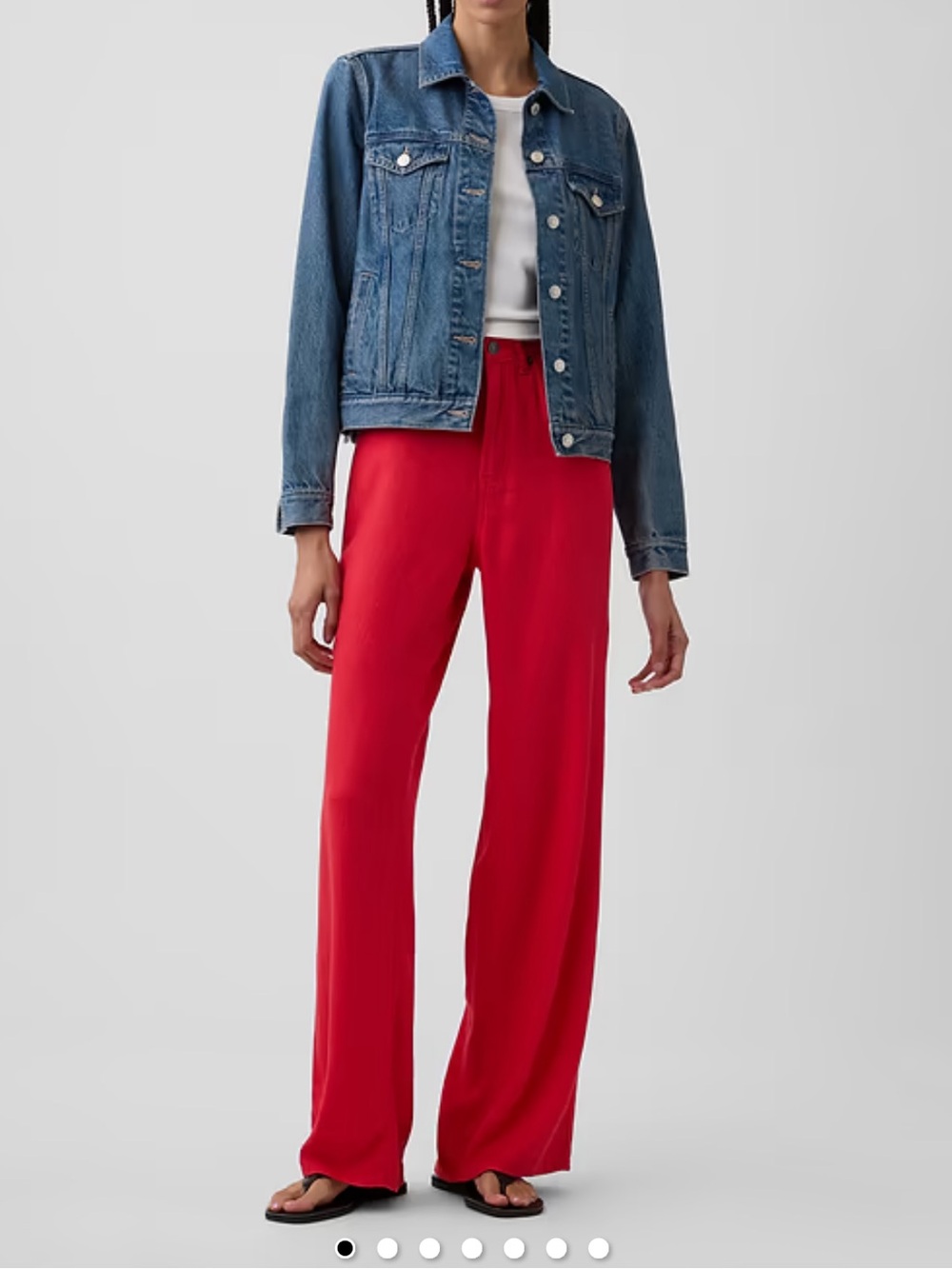 Gap Wide-Leg High-Rise line blend Pants in Red size 8